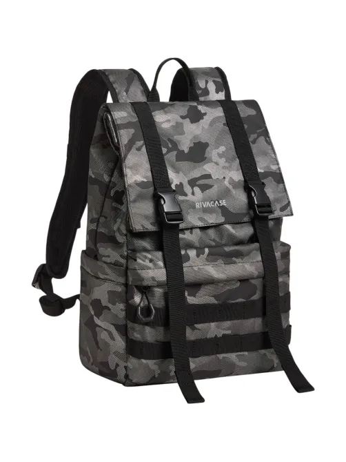 Рюкзак для ноутбука RIVACASE 7621 grey camo Sherwood-ECO Rolltop 15л, 15.6