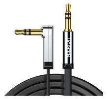 Кабель угловой UGREEN AV119 (10597) 3.5mm Male to 3.5mm Male flat.1м черный