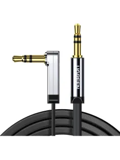 Кабель угловой UGREEN AV119 (10597) 3.5mm Male to 3.5mm Male flat.1м черный