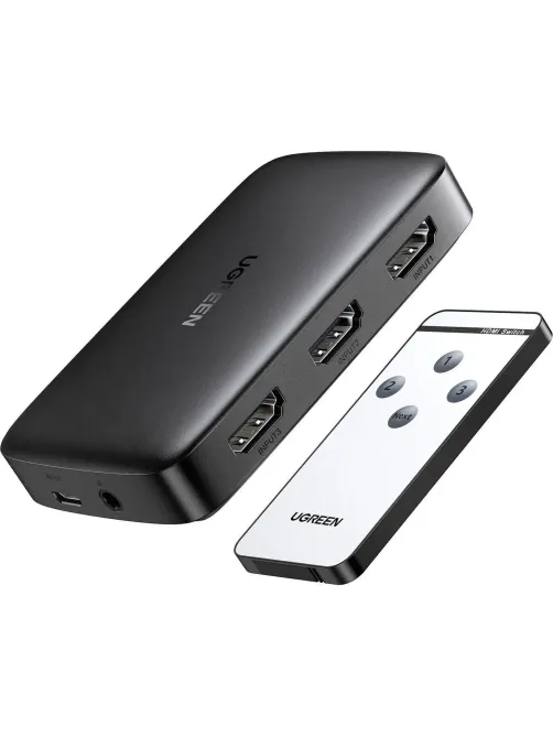 Разветвитель UGREEN CM332 3xHDMI 1.4. 4K с пультом ДУ (80125)