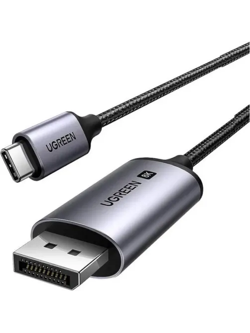 Кабель UGREEN CM556 (25839) USB-C to DisplayPort 8K Cable. 3м.  серый