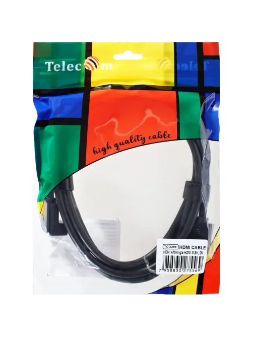 Кабель HDMI---HDMI ver 2.1 8K@60Hz угол 90град  2м, Telecom <TCG256-2M