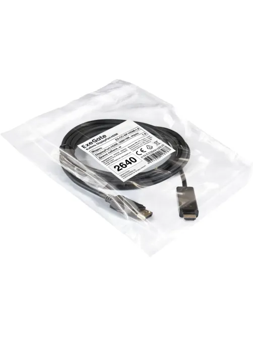Кабель DP-HDMI ExeGate EX-CC-DP-HDMI-1.8 (20M/19M, 1,8м, экран) EX284915RUS