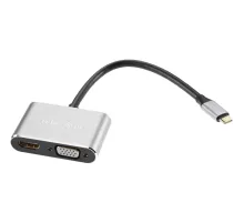 Кабель USB3.1 TypeCm - HDMI+USB3.0+PD+VGA Alum Grey 4K, Telecom <TUC055