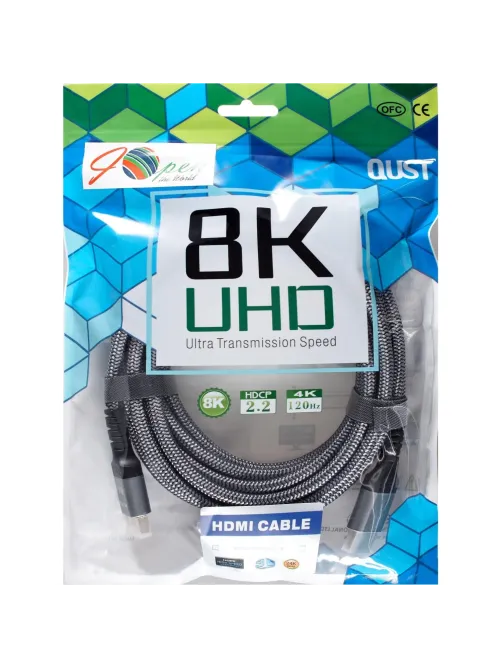 Кабель HDMI 19M/M,ver. 2.1 8KX60Hz (Econom) оплетка 5m iOpen <ACG859A-5.0
