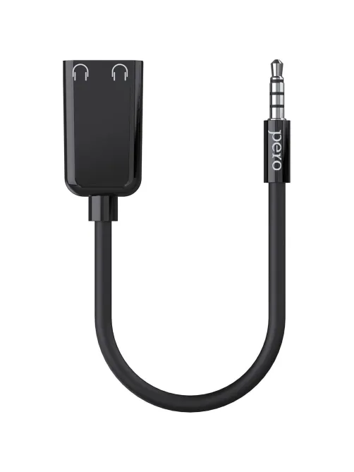 Разветвитель аудио PERO AD06 AUX SPLITTER, черный