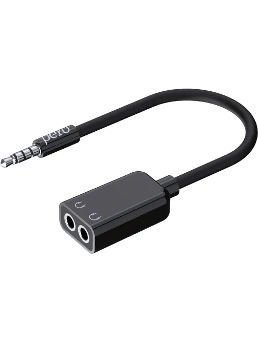 Разветвитель аудио PERO AD06 AUX SPLITTER, черный