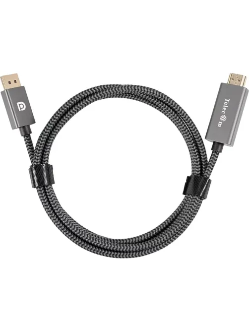 Кабель Telecom (TA561M-1.8M) DisplayPort M-> HDMI M 4K@60Hz 1.8m оплетка