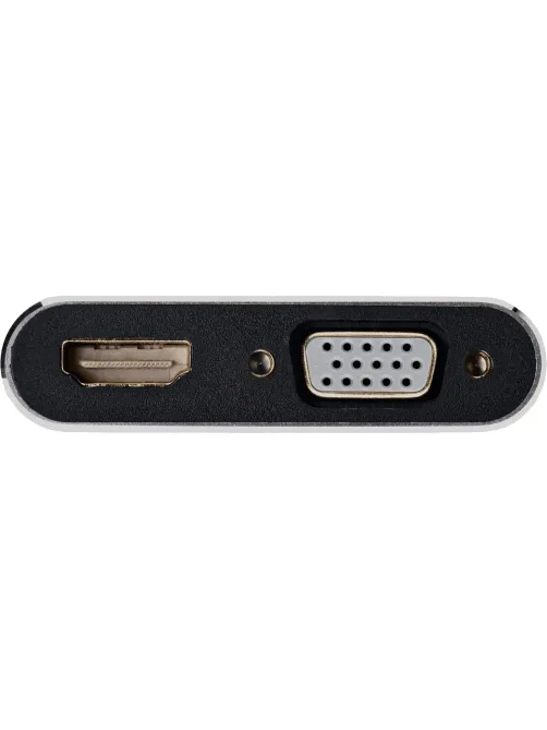 Кабель USB3.1 TypeCm - HDMI+USB3.0+PD+VGA Alum Grey 4K, Telecom <TUC055