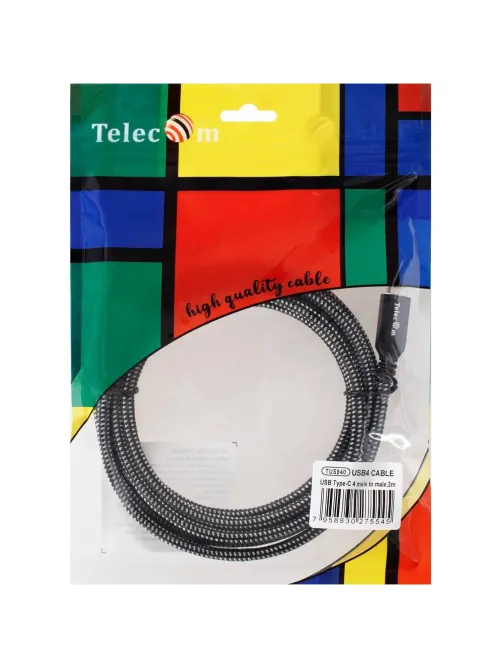 Кабель USB4 TypeCM/CM 8K@30Hz, 40GBps, PD 240W, медь Telecom 2м <TUS840-2M