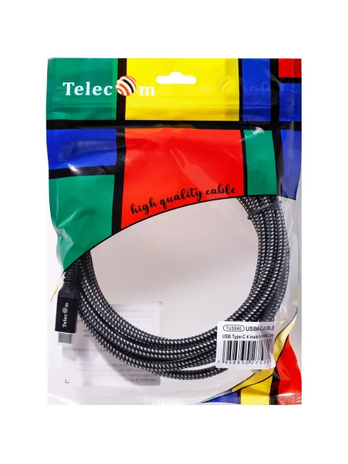 Кабель USB4 TypeCM/CM 8K@30Hz, 40GBps, PD 240W, медь Telecom 3м <TUS840-3M