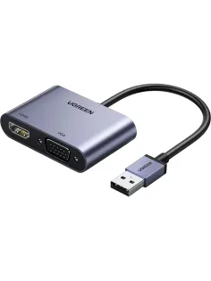 Адаптер UGREEN CM449 (20518) USB 3.0 to HDMI+VGA Card 1080P серый