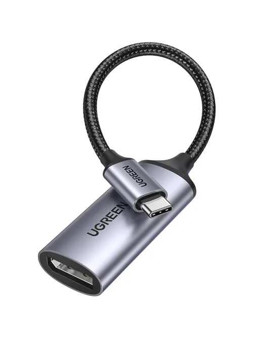 Адаптер UGREEN CM654 (15575) USB-C to DisplayPort 8K@60Hz 10см.  серый