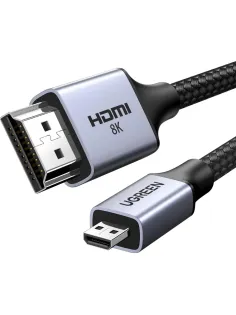 Кабель UGREEN HD164 (15517) Micro HDMI to HDMI 8K Cable. 2м.  серый космос