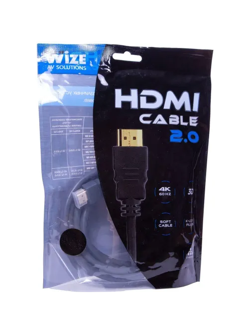 Кабель HDMI - HDMI, M/M, 1 м, v2.0, K-Lock, поз.р, экр, Wize, CP-HM-HM-1M