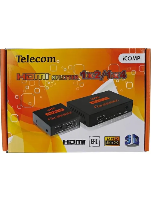 Разветвитель HDMI 1=>2 4k@30 HZ Telecom <TTS7000