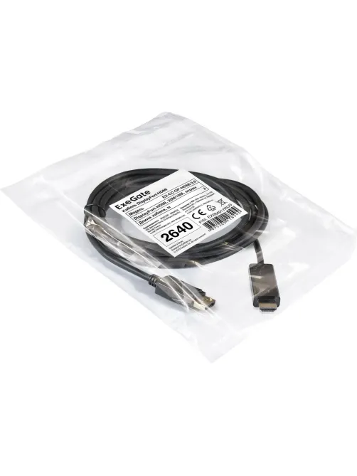 Кабель DP-HDMI ExeGate EX-CC-DP-HDMI-3.0 (20M/19M, 3м, экран) EX284917RUS