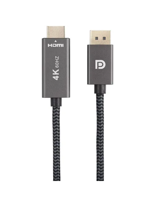 Кабель Telecom (TA561M-1.8M) DisplayPort M-> HDMI M 4K@60Hz 1.8m оплетка
