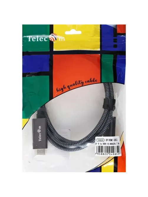 Кабель Telecom (TA561M-1.8M) DisplayPort M-> HDMI M 4K@60Hz 1.8m оплетка