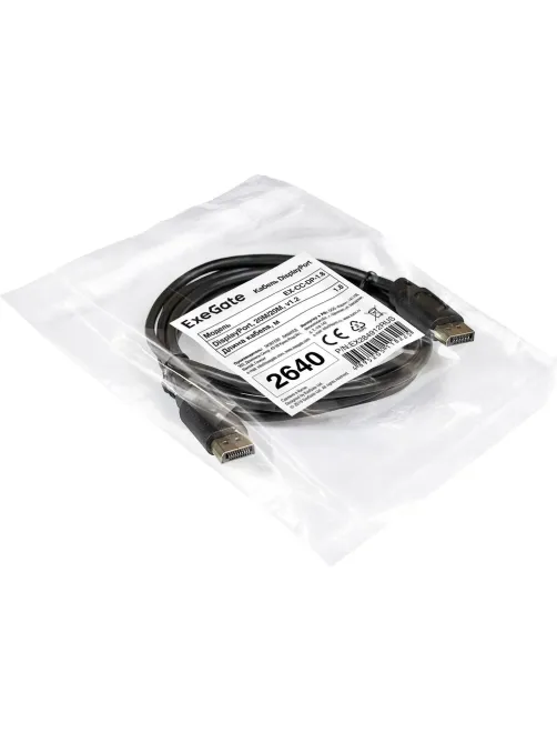 Кабель DisplayPort ExeGate EX-CC-DP-1.8 (20M/20M, 1,8м, v1.2) EX284912RUS