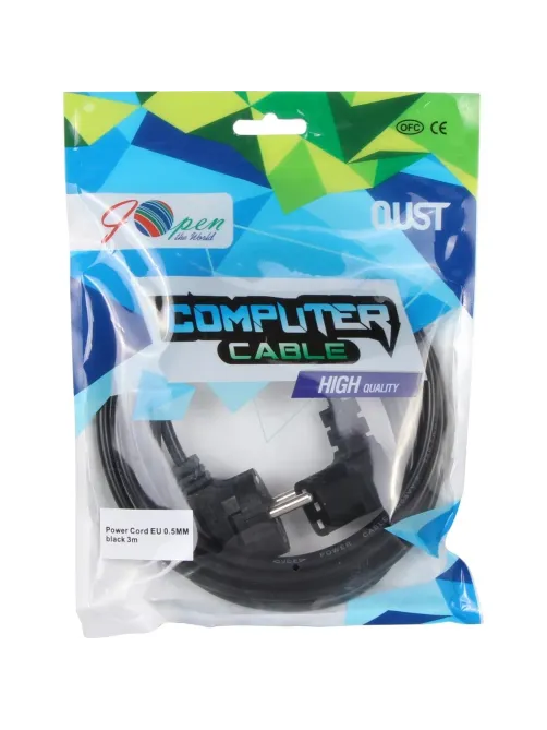 Кабель комп - розетка 220V EU (угол-угол) 3m, iOpen <ACE021R-3.0M
