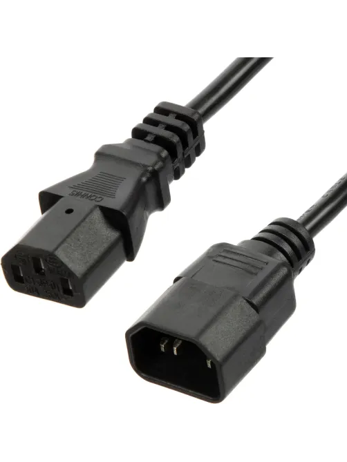 Кабель питания C13(F)-C14, 10А, 0,75мм2, 1.8м, чер (OPC002)