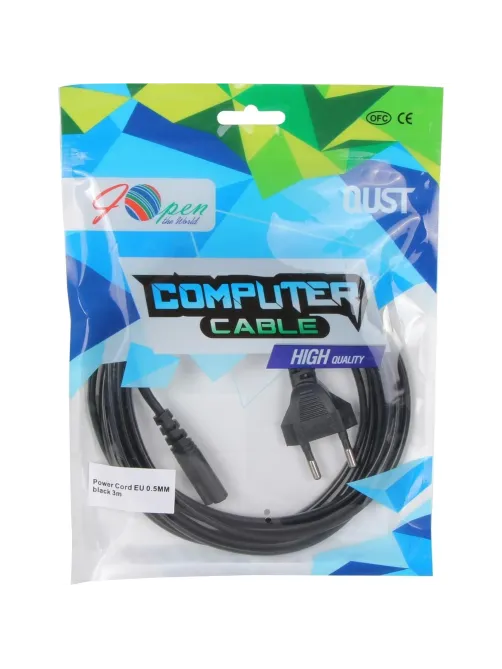 Кабель питания IEC-320-C7, 2-pin 3m ,черный, iOpen<ACE023-3.0M