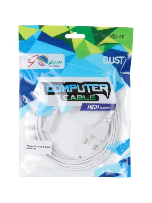 Кабель питания IEC-320-C7, 2-pin 3m ,белый, iOpen<ACE023-W-3.0M