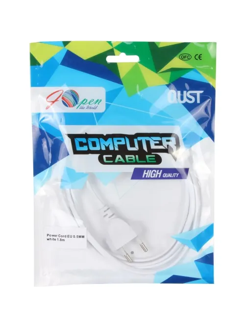 Кабель питания IEC-320-C7, 2-pin 1,8m , белый, iOpen<ACE023-W-1.8M