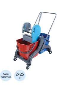 Тележка уборочная 2х25л пластик + отжим CK750