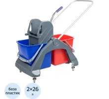 Тележка уборочная с отжимным прессом 100,2x50x81,5см 2х26л AF08092