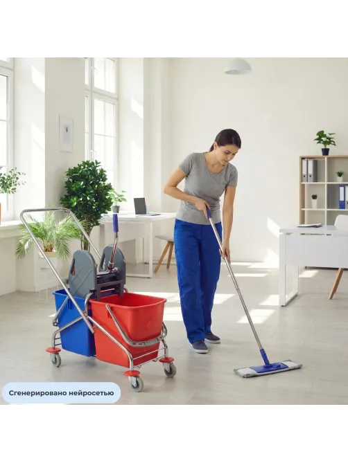 Тележка уборочная с отжимным прессом Luscan Prof 2х26л 86x41x90см