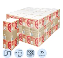 Полотенца бумажные д/дисп. FOCUS Economic Premium Zсл 2слбелцел100л35пач/уп