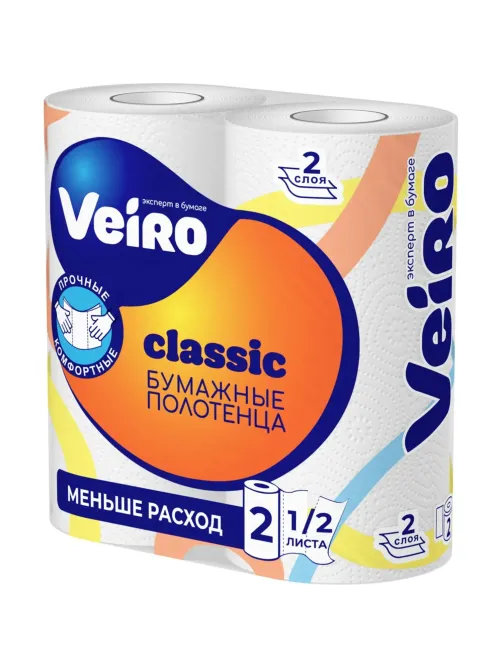 Полотенца бумажные Veiro Classic 2сл с тиснением  12м 2рул/уп_5п22