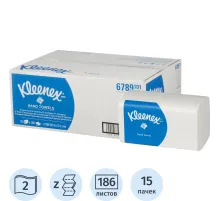 Полотенца бумажные д/дисп KK Kleenex Interfold 2сл бел 186 лист 15 пач.6789