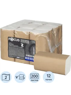Полотенца бумажные д/дисп FocusSmart Vсл 2сл 200л 12пач/уп_5103218/50204110