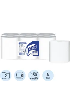 Полотенца бумажные д/дисп Protissue 2сл 150м 6рул/уп_С222
