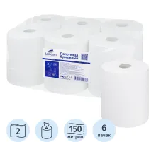 Полотенца бумажные д/дисп. Luscan Professional с ЦВ 2слбелцел150м 6рул/уп