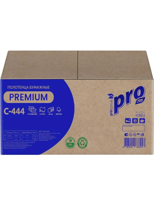 Полотенца бумажные Protissue Z-слож 2сл 150л/пач 28пач/кор_С444