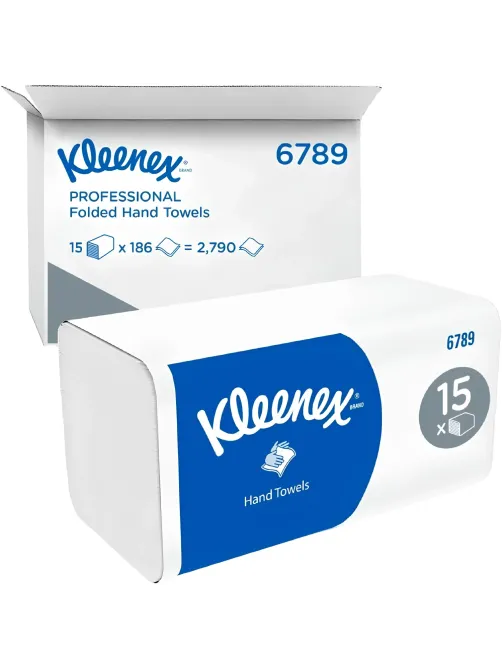 Полотенца бумажные д/дисп KK Kleenex Interfold 2сл бел 186 лист 15 пач.6789