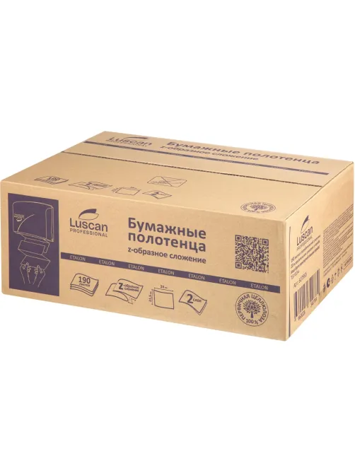 Полотенца бумажные д/дисп. Luscan Professional Zслож2слбелцел190л20пач/уп