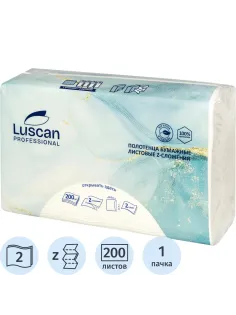 Полотенца бумажные д/дисп. Luscan Professional Zслож2слбелцел200л