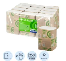 Полотенца бумажные д/дисп. FOCUS Eco Z-сл 1сл 24х21,5см 250л/12пач/уп