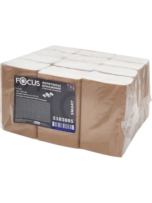 Полотенца бумажные д/дисп FocusSmart Zсл 1сл 250л 12пач/уп_5103005/50204094