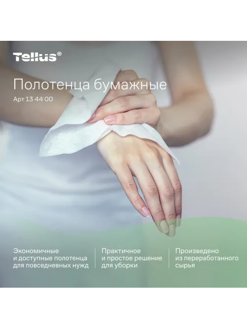 Полотенца бумажные д/диспенсеров Tellus ZZсл 1сл Н3/НТ3 250л 20шт/уп_134400