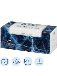 Полотенца бумажные листовые Luscan Professional 2-слойные 200 лист / уп