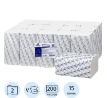 Полотенца бумажные д/дисп. Luscan Professional Vслож 2сл белцел200л15пач/уп