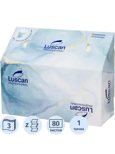 Полотенца бумажные листовые Luscan Prof Z слож 3 сл цел бел 80 шт/уп