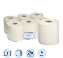 Полотенца бумажные д/держ.Терес Комфорт макси ЦВ 1сл.270м 6рул Т-0150