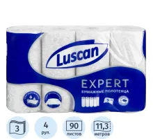 Полотенца бумажные Luscan Expert 3сл с тиснением и перф 4шт/уп